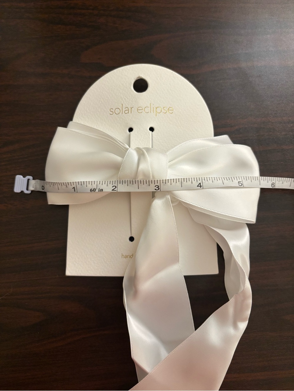NWT Solar Eclipse Large White Satin Bow Hair Clip - Picture 6 of 6